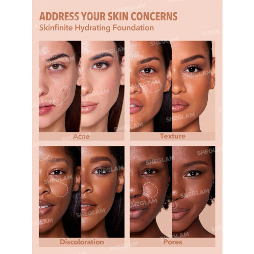 SHEGLAM Skinfinite Flawless Dewy Hydrating Foundation Full Coverage Liquid Foundation - N?gen 2