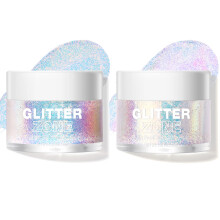 2Pcs Holographic Body Glitter Gel for Body, Face, Hair and Lip.Color Changing Glitter Gel Under Light. Vegan & Cruelty Free-1.35 oz/pcs (1# Golden