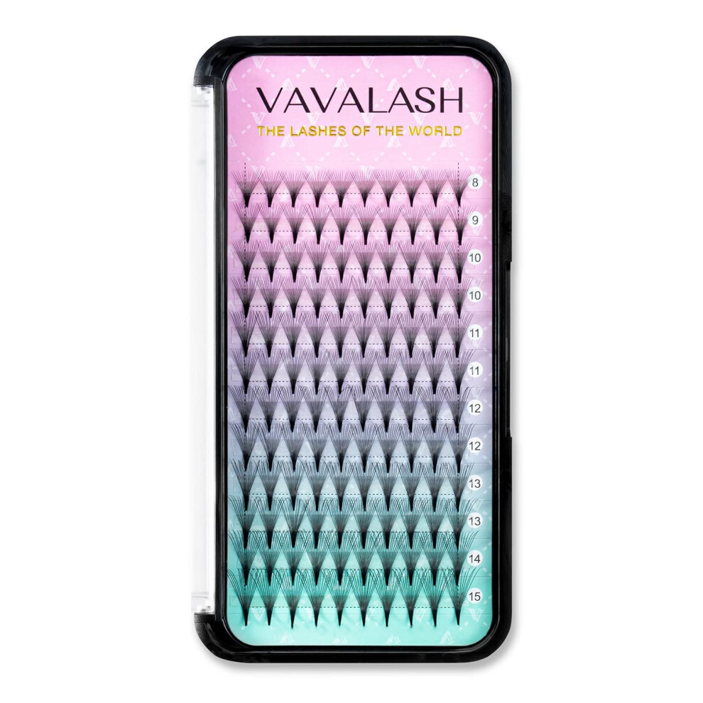 Vavalash Eyelash Extensions 3D 4D 5D 6D 8D 9D 10D Thickness 0.07/0.1 C/D Curl Eyelashes Middle Stem Premade Fans Russian Volume Lash Extensions Supplies (Midd
