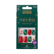 KISS Voguish Fantasy Lime-On Neglestr?mper R?d Mellemst?rrelse Firkantet Form 28 Negle 2g lim 1 Manicure Stick 1 Mini Fil