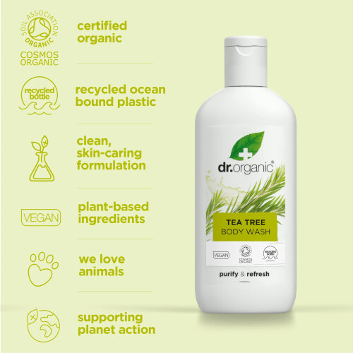 Dr.Organic Tea Tree Body Wash 250ml 2
