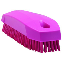 (Pink) Vikan 6440n Stiff Nail Scrubbing Brush Clean Bathroom Kitchen Upholstery Fabric