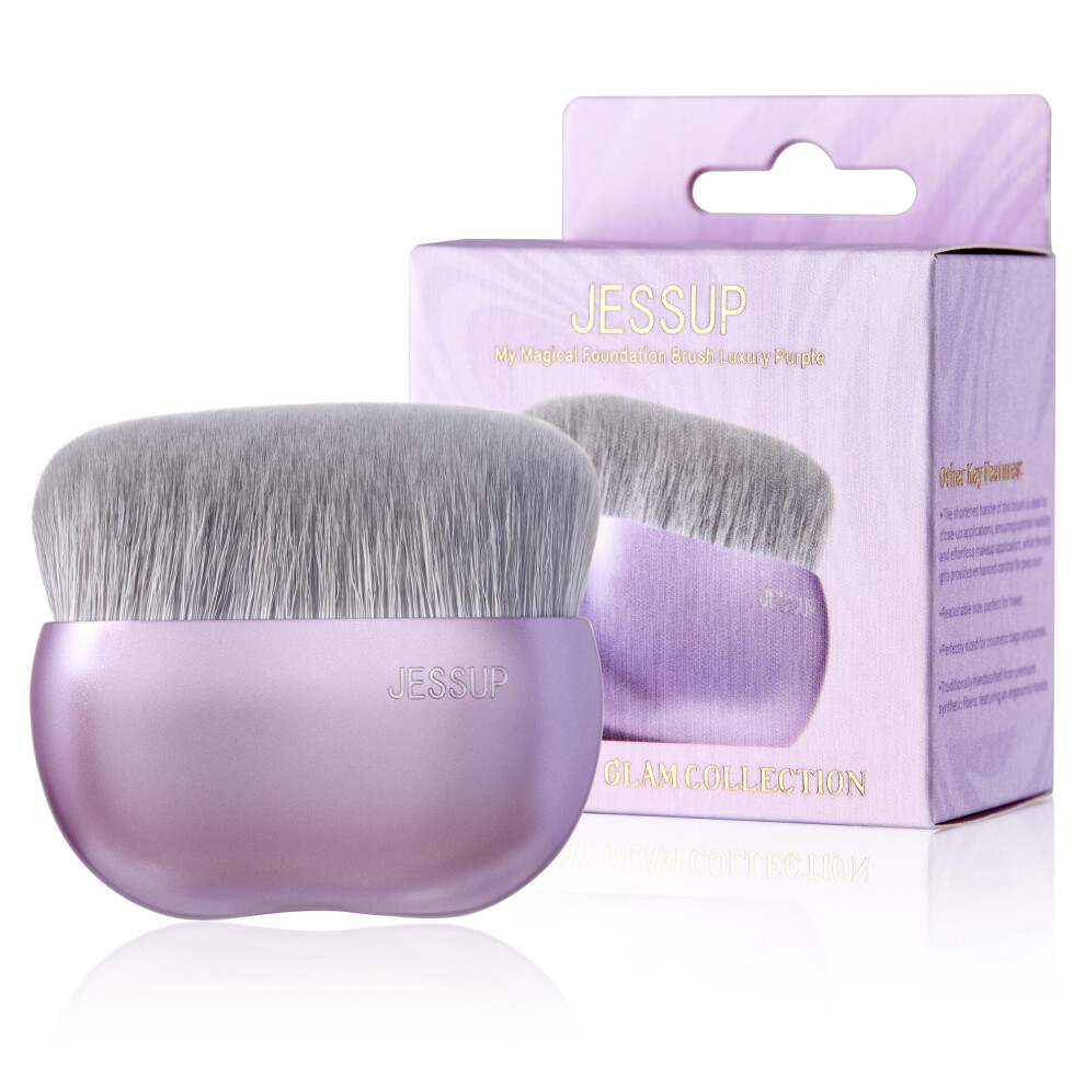 Jessup Purple Foundation Brush For Liquid Makeup Large Flat Top Kabuki Brush For Blending Buffing Stippling Luxury Sf003