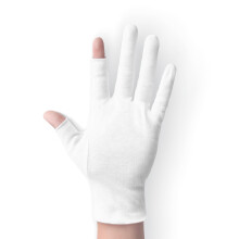 ANSMIO 2 Pairs Cotton Gloves Touchscreen, White Gloves for Dry Hands, Cotton Gloves for Sleeping, Moisturizing Night Gloves, White Gloves 100% Cotton,