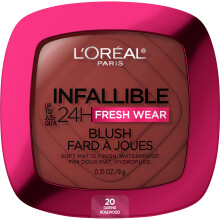 L'Oreal Paris Ufejlbarlig Op til 24H Fresh Wear Bl?d mat Blush Blendbar Langtidsholdbar og vandt?t kindmakeup Daring Rosewood 20 0.31 Oz