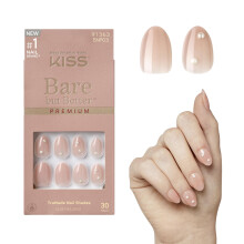 KISS Bare But Better Press-On Nails Colle ongles incluse Slay Peau nue claire Taille courte Forme amande Comprend 30 ongles 2G Colle 1 bto
