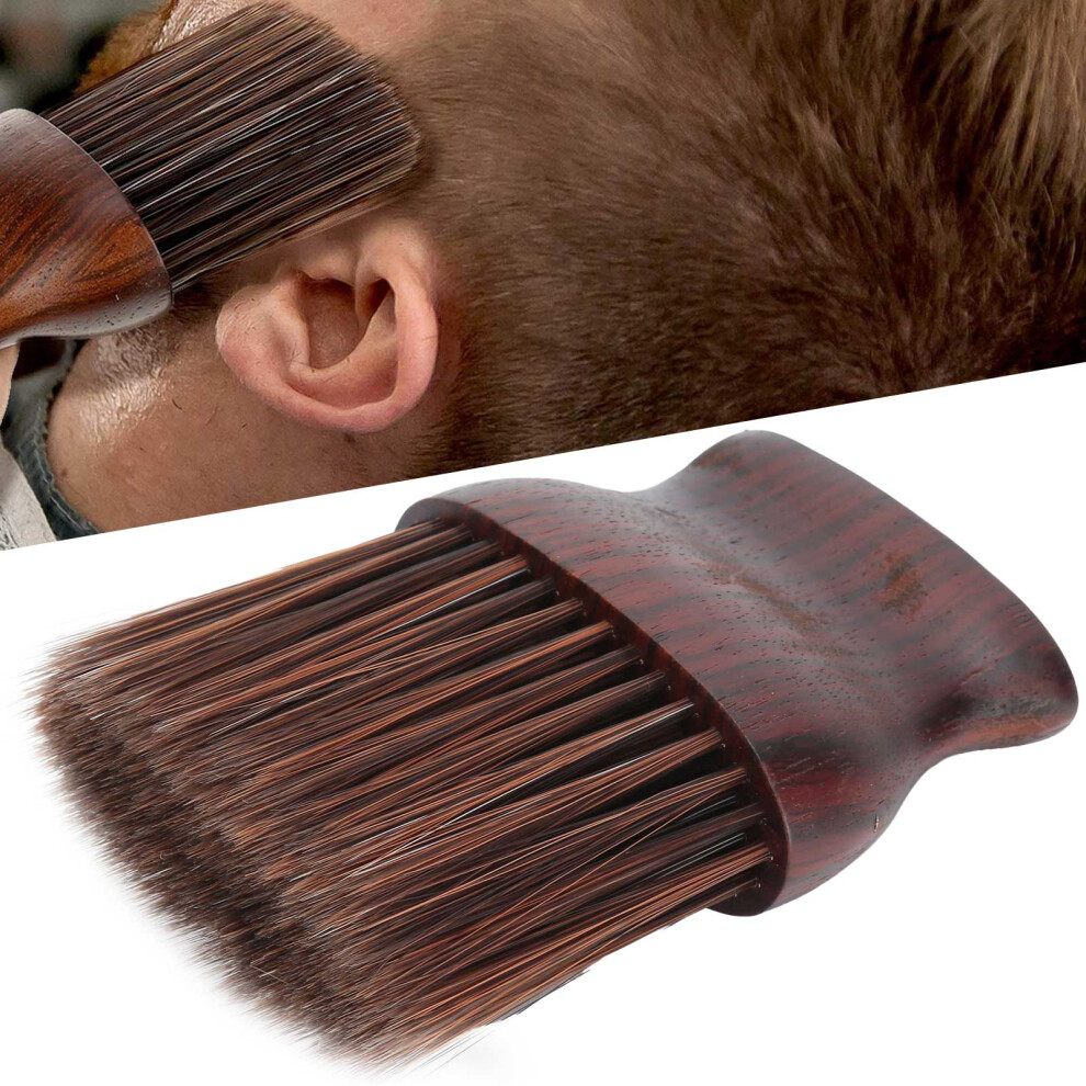 Wooden Neck Duster Brush for Hair Salon & Home Use, Soft Nylon Bristles