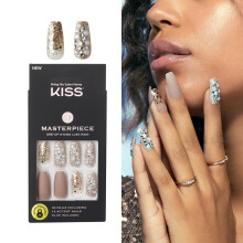 KISS Masterpiece Fake Nails Ainutlaatuinen ylellinen manikyyrisetti ""Heirloom"" 30 tekokyntt, mukaan lukien 12 jalokivikorostettua kyntt