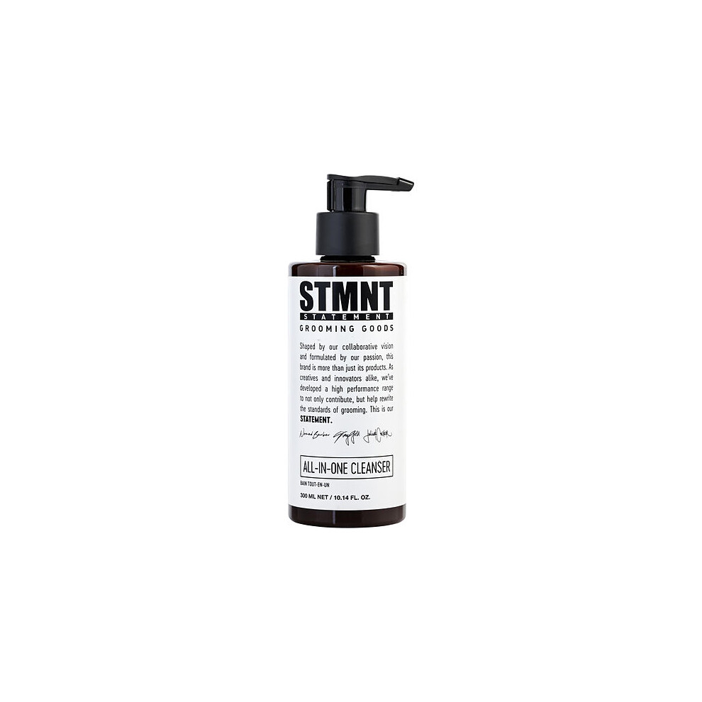 Stmnt Grooming All-In-One Daily Cleanser | Sls/Sles Sulfates Free | Extra Caring Formula W/Activated Charcoal & Menthol 300Ml