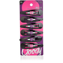 Goody Metal Contour Hair Snap Clips - 6 Count Black and Brown - Snpp bara p plats - Lmplig fr alla hrtyper - Smrtfria hraccessoarer fr kv