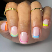 Presse sur les ongles carrs faux ongles courts faux ongles colle brillante sur les ongles color franais pointe bton sur les ongles pour les f