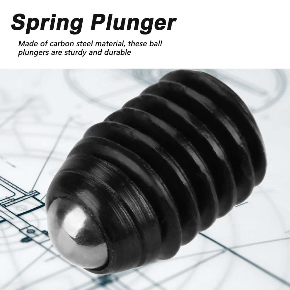 Set Of 10 M6 X 10Mm Steel Hex Socket Ball Spring Plungers For Equipment 8741360188602