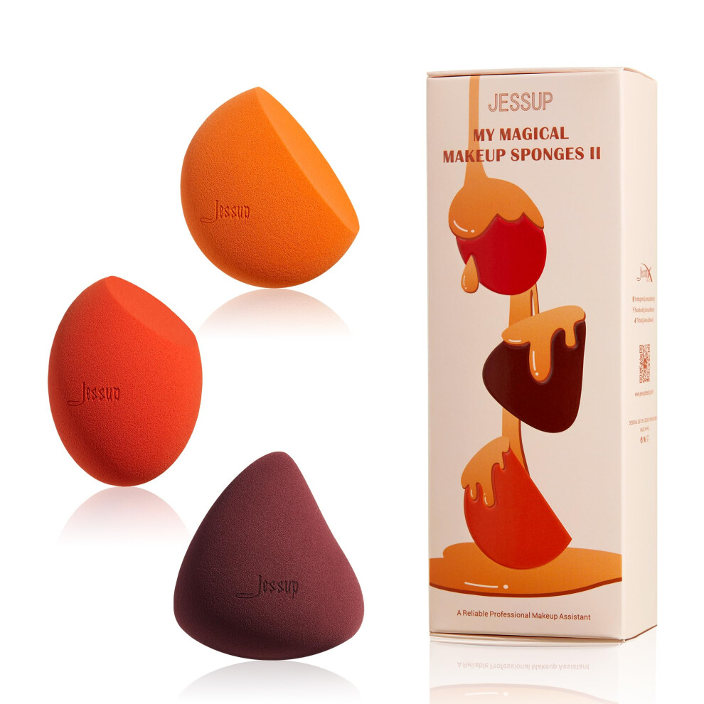 Photos - Makeup Brush / Sponge Makeup Sponge Set, 3pcs Make up Sponges for Face Soft Beauty Sponges Foundation Sponge Makeup Blender Concealer Sponge, SP01