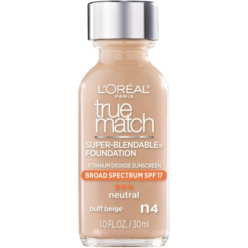 L’Oréal Paris L'Oréal Paris Makeup True Match Super-Blendable Liquid Foundation, Buff Beige N4, 1 Fl Oz
