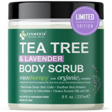 Esfoliante Corporal e para Pés com Óleo de Melaleuca, Sal do Himalaia, Células-Tronco, Colágeno e Manteiga de Karité