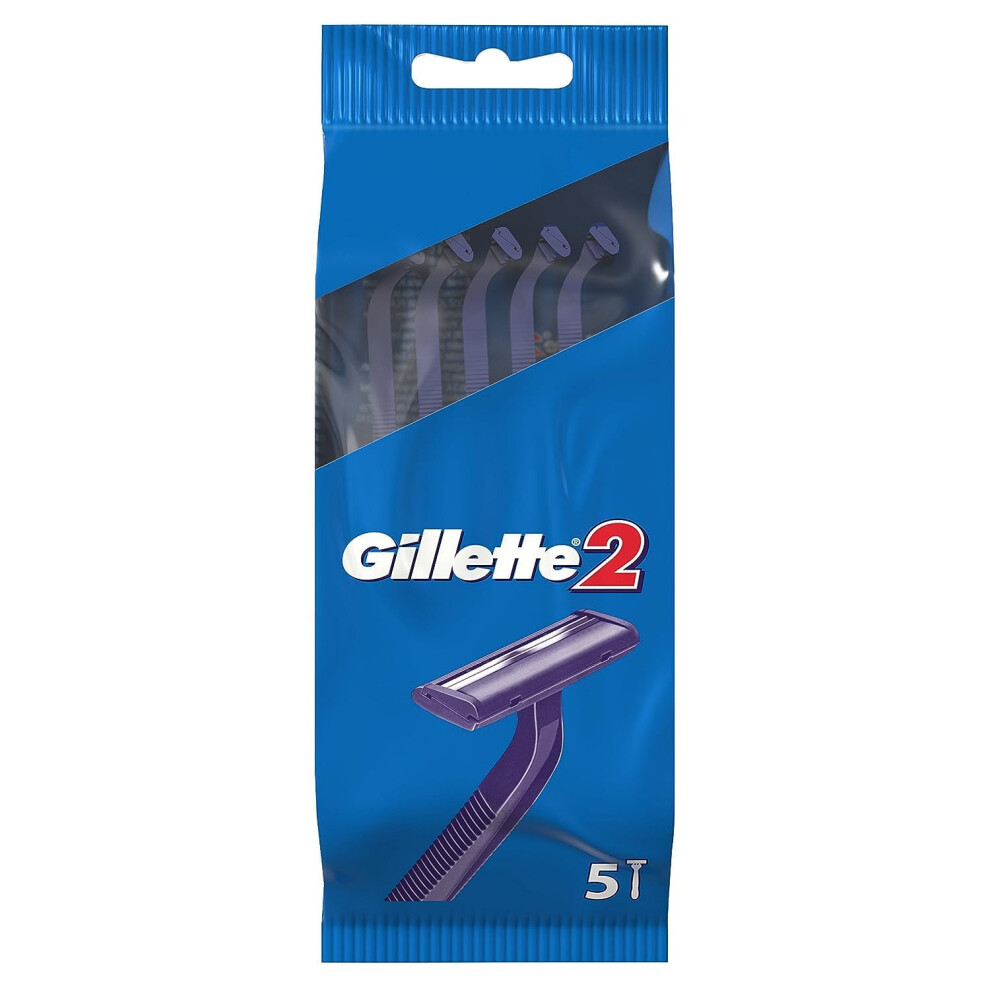 5 x Gillette G2 Men's Disposable Travel Razors with 2 Precision Comfort Blades-image-OPC-PM5NRR-NEW