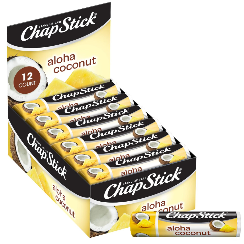Chapstick Bulk Lip Balm Aloha Coconut 12-Pack - Luscious & Tropical Lip Moisturizer 0.15 Ea