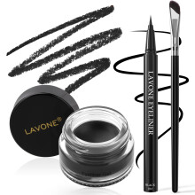 Conjunto de Lápis de Olho LAVONE - Kit de Maquilhagem à Prova de Água com Lápis Líquido, Gel e Pincel