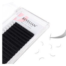 BEYELIAN Extensões de Cílios Planas, Extensões de Cílios Ellipse C Curl 0.15 11mm 16 Linhas Preto Fosco