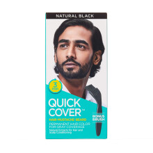 KISS Quick Cover Pour Hommes Coloration Permanente Moustache Barbe QMC (Noir Naturel)
