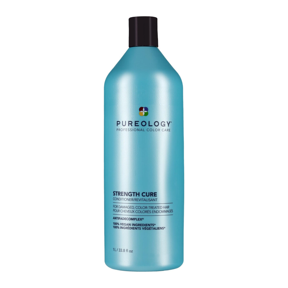 Pureology | Strength Cure | Strengthening Conditioner | For Damaged, Colour Treated Hair | Vegan | 1000Ml