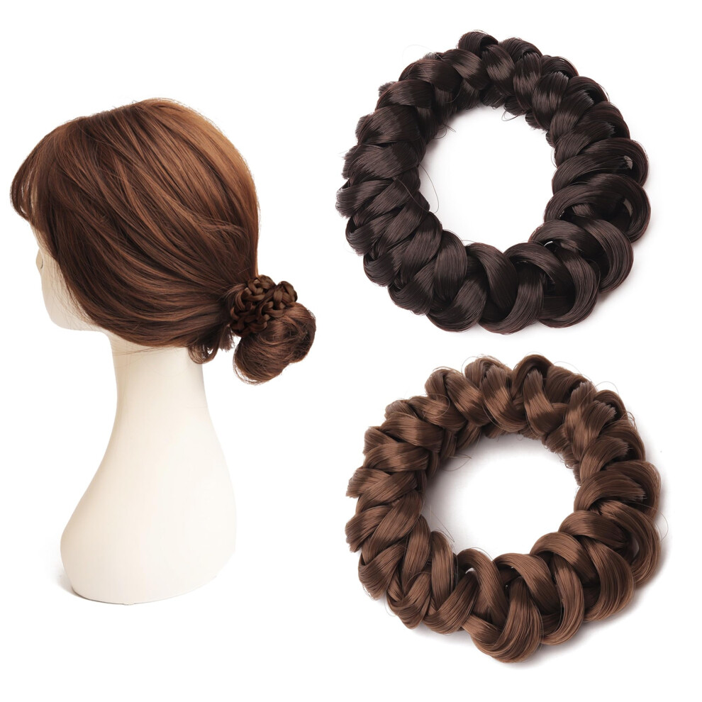 Denlydom Wig Hair Ties Wig Braided Hair Elastic Rope Ponytail Holders Wig Imitation Head Ropes Hair Band - No Damage Hair Ties For Women Girls Teens Hair Acces