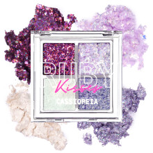 Paleta de Glitter Gem Ruby Kisses, 4 Cores Altamente Pigmentados, Textura Manteiga, Maquilhagem para Olhos Duradoura (Cassiopeia)