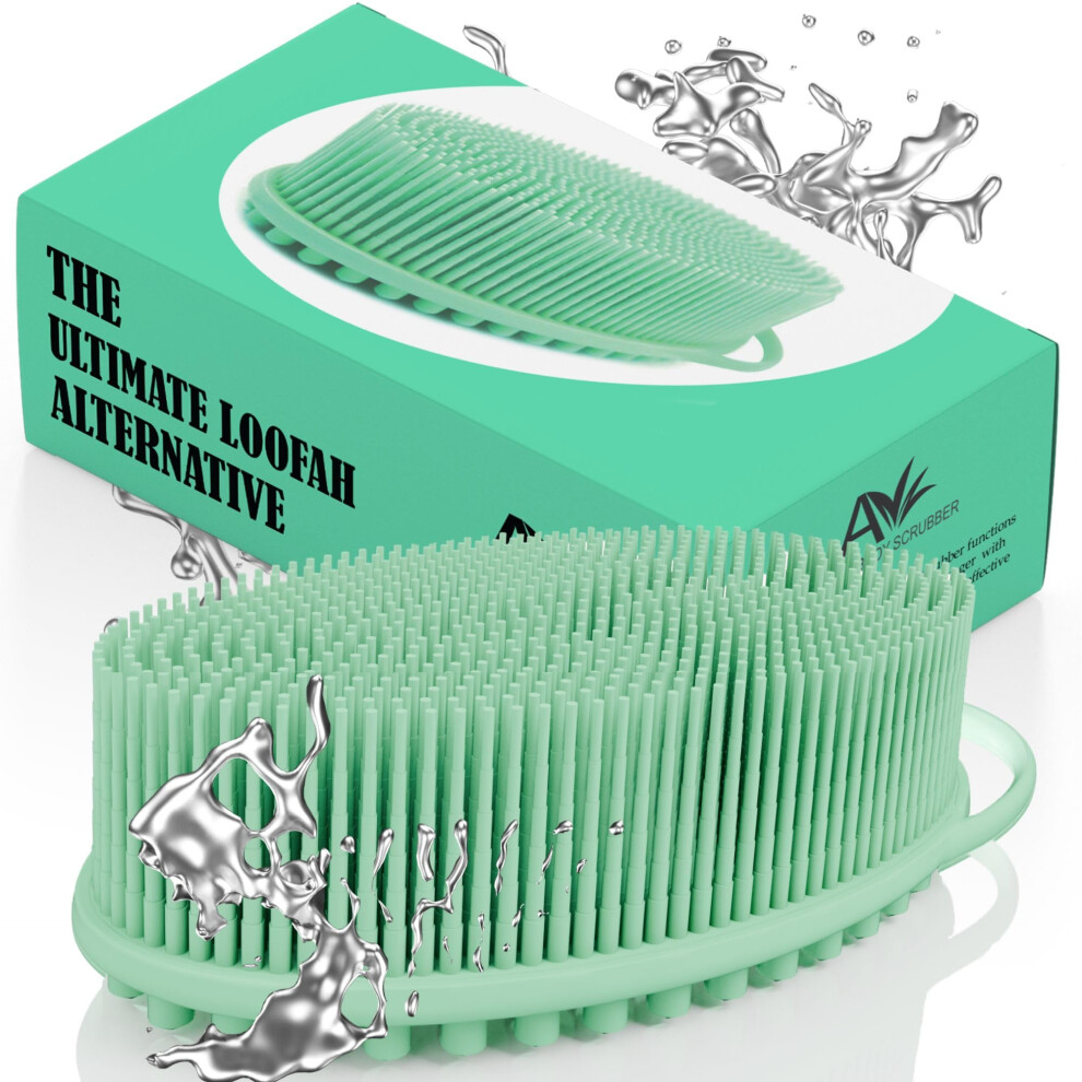 Avilana Exfoliating Silicone Body Scrubber Shower Brush- Hygienic Shower Loofah Sponge Alternative For Deep Clean & Soft Skin - Silicone Body Brush An
