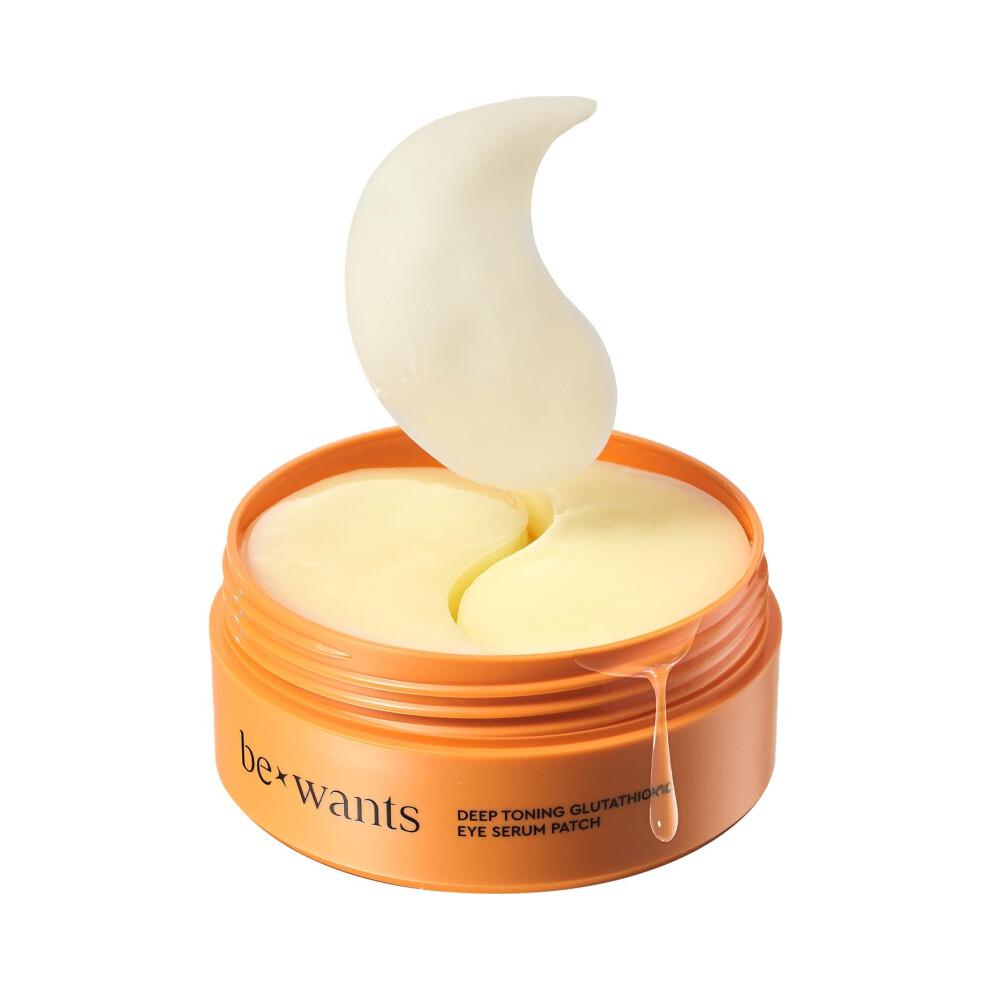 Be+Wants Bewants Hydrogel Eye Patches With Deep Toning Glutathione 60 Patches Under Eye Masks For Brightening And Radiance Caffeine & Niacinamide