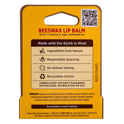 Burt's Bees Balsamo Labbra Burt's Bees Cera d'Api con Vitamina E e Menta 0,15 oz (Confezione da 5) 2