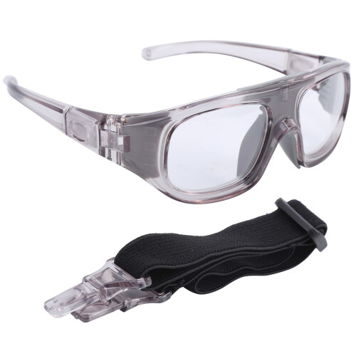 Stoßfeste PC-Sportbasketballbrille, Grau, 15x5cm 1