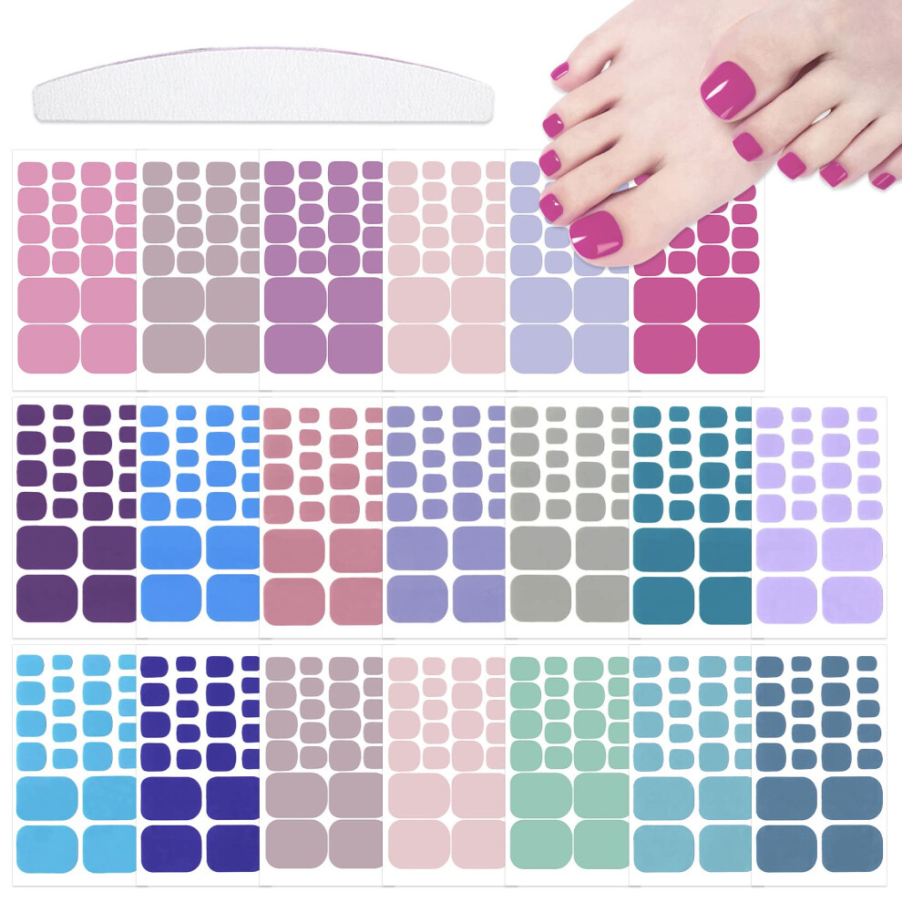 Yecirala 20 Sheets 440 Pcs Toenail Stickers For Women, Toe Nail Wraps For Toes Nail Polish Strips Stick On Nails Polish Stickers For Toenails Gel Nail