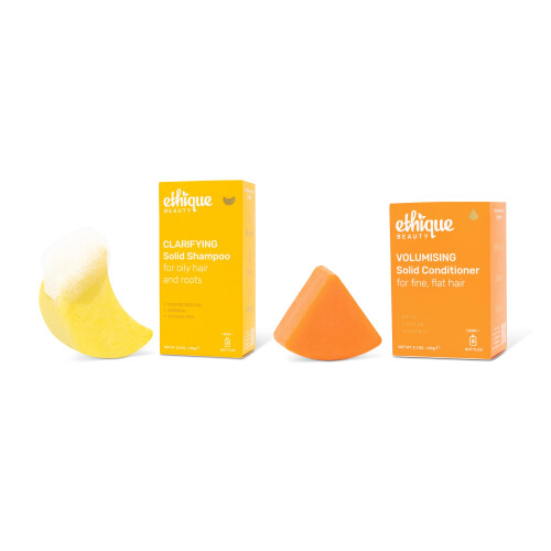 Set shampoo e balsamo chiarificante Ethique Beauty per capelli grassi e accumuli