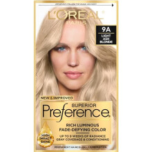 L'Oreal Paris Superior Preference Fade-Defying + Shine Permanente Haarfarbe 9A Helles Aschblond, 1 Stück Haarfärbemittel