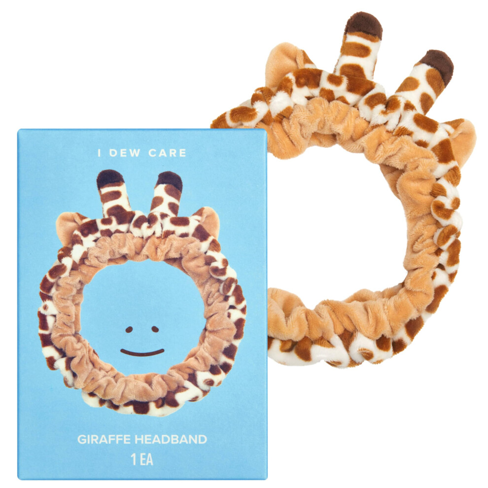 I Dew Care Face Wash Headband - Giraffe Headband | Adorable Design, Perfect For Cleansing, Bath, Makeup And Spa, 100% Microfiber, Reusable, 1 Count