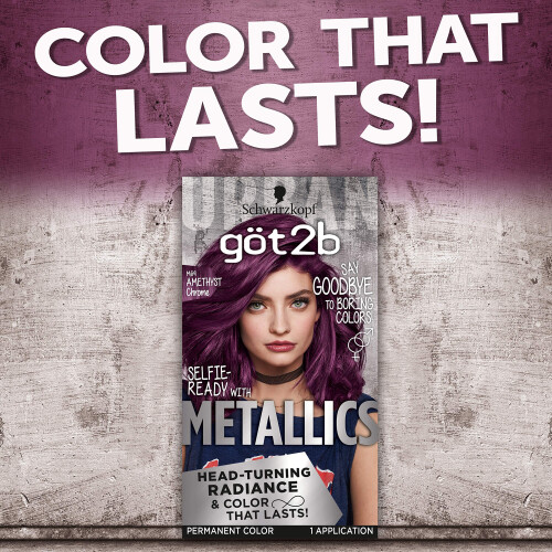 Schwarzkopf Got2b Metallics Μόνιμο Χρώμα Μαλλιών, M69 Amethyst Chrome 2