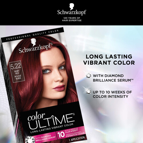 Schwarzkopf Schwarzkopf Color Ultime Χρώμα Μαλλιών, 5.22 Ruby Red, 1 Εφαρμογή - Μόνιμο Κόκκινο Χρώμα για Ζωντάνια 2