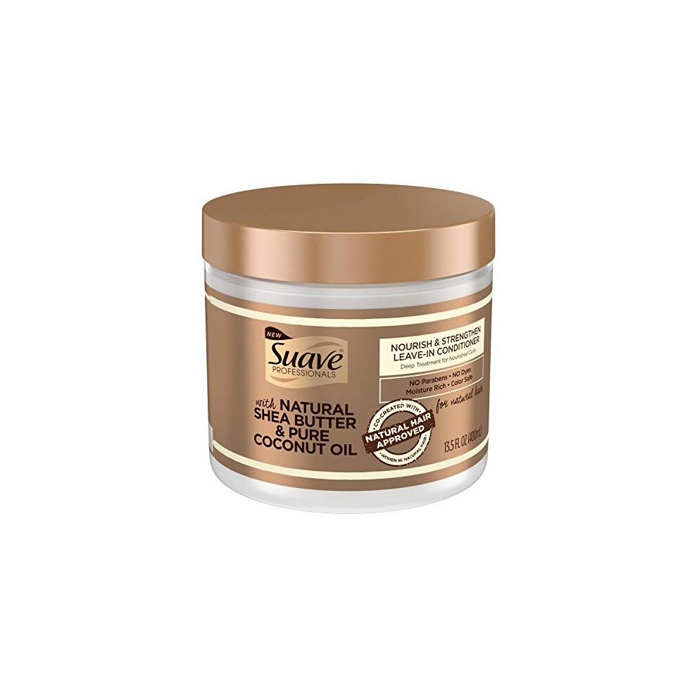 Suave Professionals Natural Shea Butter Coconut Nourish & Strengthen Leave-In Conditioner 13.5 Fl Oz