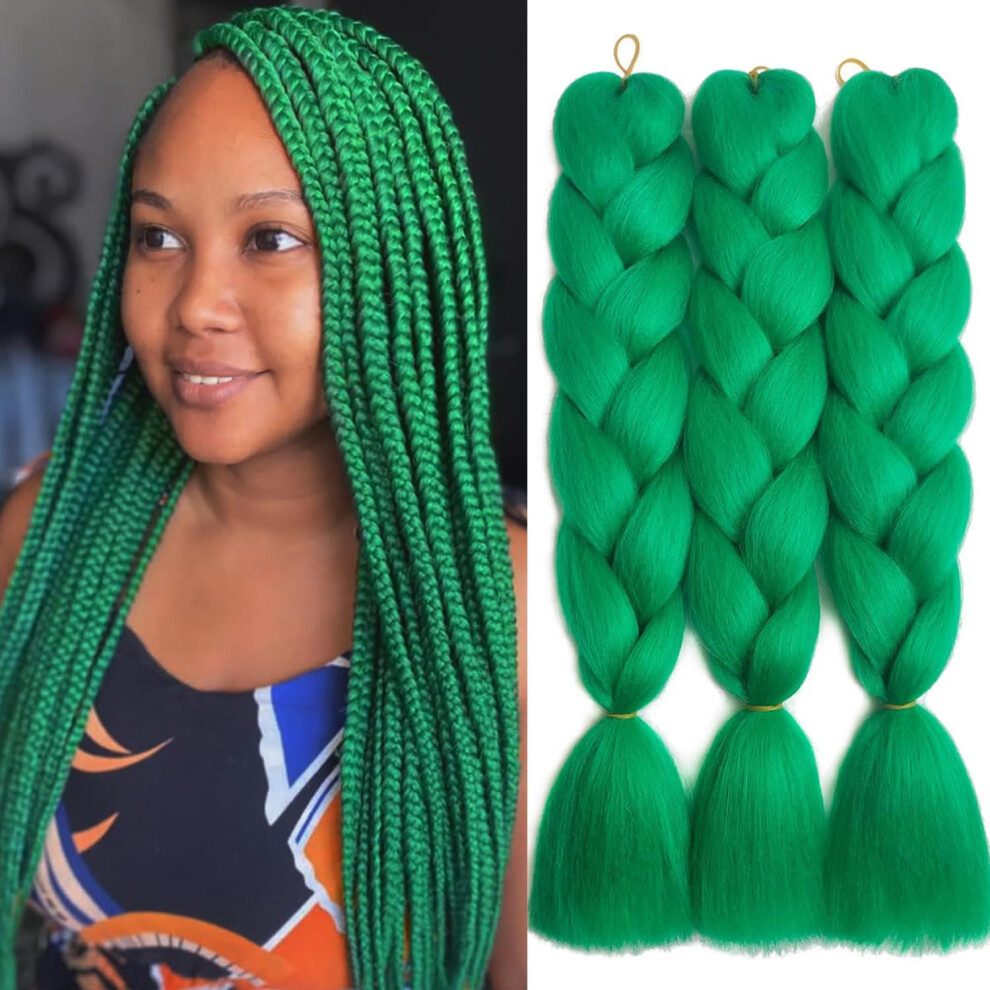 Sucoo Braiding Hair Extensions High Temperature Synthetic Fiber Jumbo Braiding Hair Extensions Crochet Twist Braids With Small Free Gifts 24Inch 3Pcs
