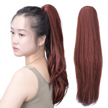 Extensión de Coleta SYXLCYGG con Clip en Color Castaño de 18" 4.3 OZ Cabello Sintético