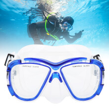 M3266 Silikon-Taucherbrille mit gehärtetem Glas, Blau, 225g