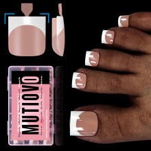 MUTIOVO Franse Tip Teennagels Druk op, Scherpe Vierkante Voorontworpen Gel Valse Teennagel Extensie