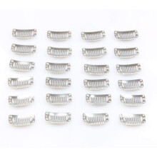 20pcs Metal Snap Clips for Hair Extensions DIY Stainless Steel Wig combs Hair Wig Cap 9 Teeth 32mm 1.2g/pc Silver Color