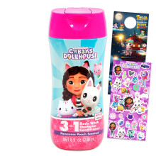 Gabby's Dollhouse Kids Shampoo Conditioner Body Wash Lhev 8 oz - Balcek s 3 v 1 Berry Scented Body Wash & Conditioner Plus samolepky Vce | Koupeln