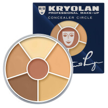 Kryolan Concealer Circle (EE. UU.) - Paleta de correctores en crema de 6 colores de cobertura total - Corrector de color para ojeras - Oculta man