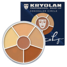 Kryolan Concealer Circle (No.4) - Paleta de correctores en crema de 6 colores de cobertura completa - Corrector de color para ojeras - Oculta man