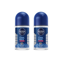 NIVEA Men Cool Kick Deodorante Roll-On 50ml - Protezione 72 Ore da Sudore e Odore, Formula Rinfrescante con Profumo Maschile