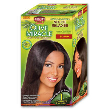 African Pride Olive Miracle Deep Conditioning No-lye Relaxer Kit, Super
