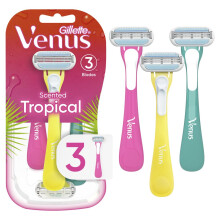 Gillette Venus Tropical wegwerpscheermes voor dames, 3+1 stuks damesscheermessen / mesjes