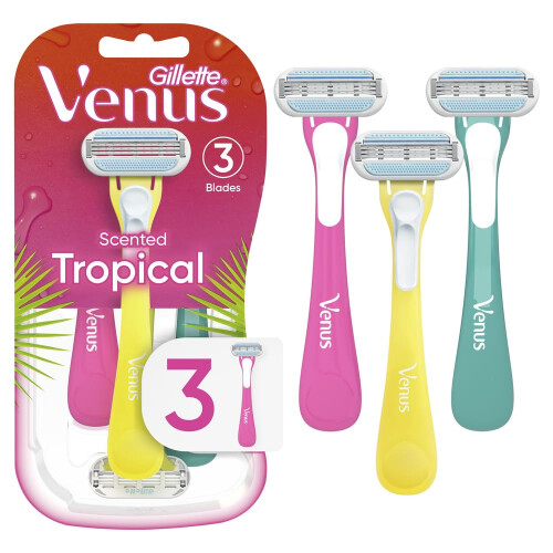 Gillette Gillette Venus Womens 3 Blade Disposable Razor, Tropical, 3 Count